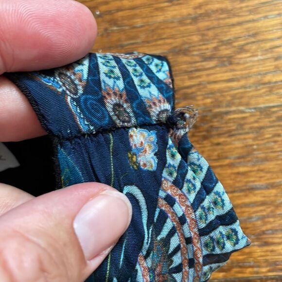 Lara Guidotti Navy Silk Patterned Maxi Dress - Picture 4 of 10